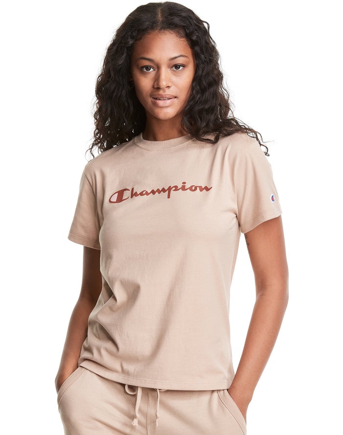 Champion Womens T-Shirt NZ - Classic Khaki ( 9826-GYPLO )